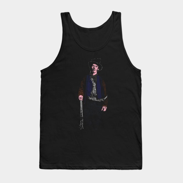 Billy the Kid Grunge Distressed Style Billy the Kid Western Outlaw Tank Top by pelagio